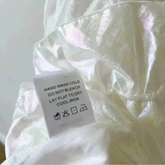 White Birch Black Label Flutter Sleeve Smocked Dress Size XL White EUC - Picture 14 of 15